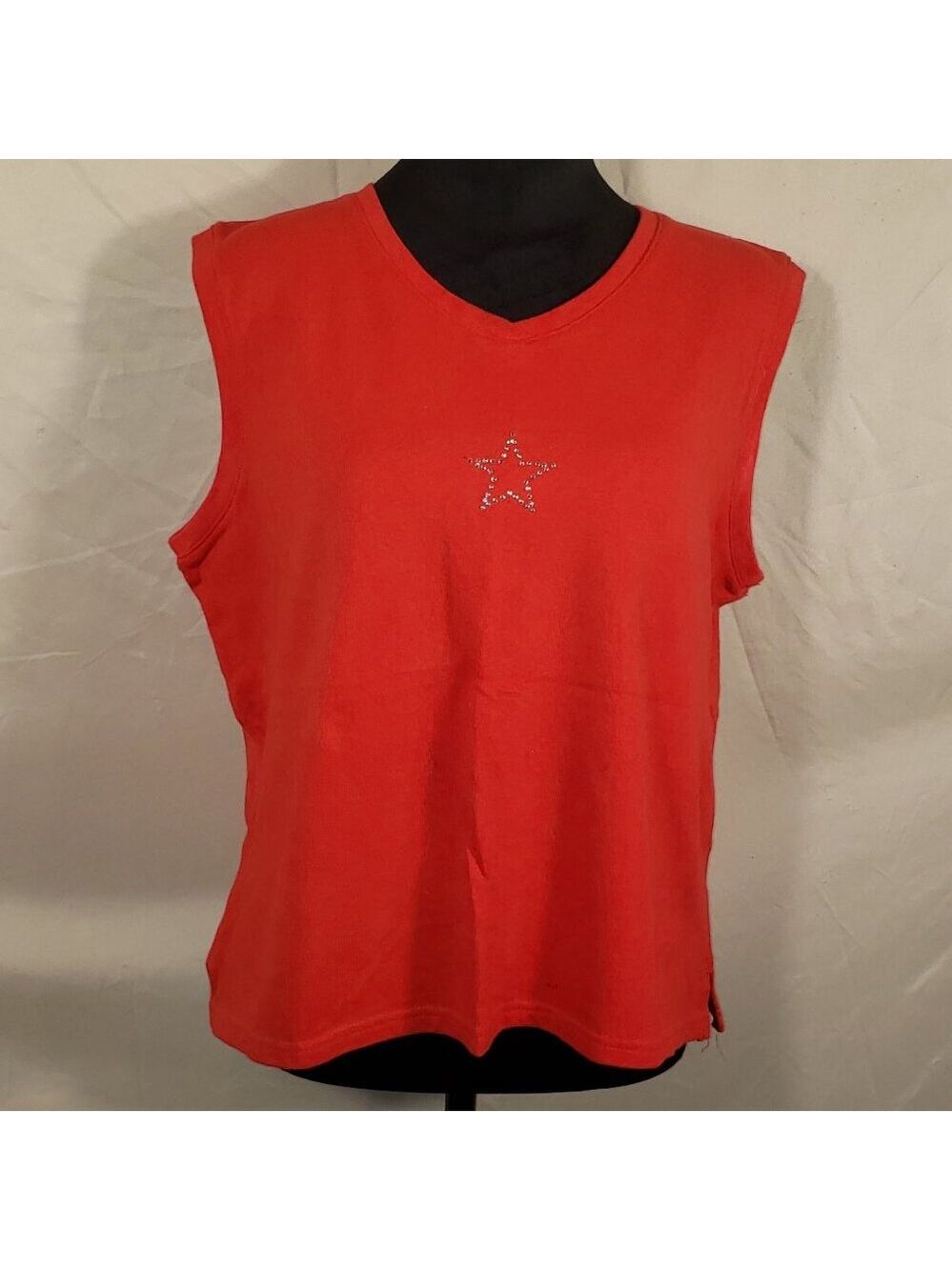 Ms. Lee Red Sleeveless Summer Top XL